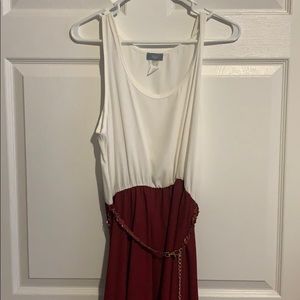 Beautiful white and burgundy sundress